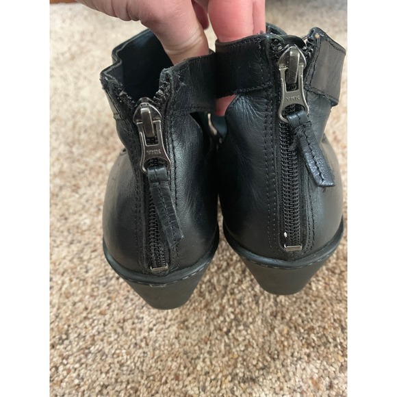 Dansko Bonita Leather Black Back Zip Bootie Cutout Side Womens Size 39  US 8.5 - Picture 8 of 9